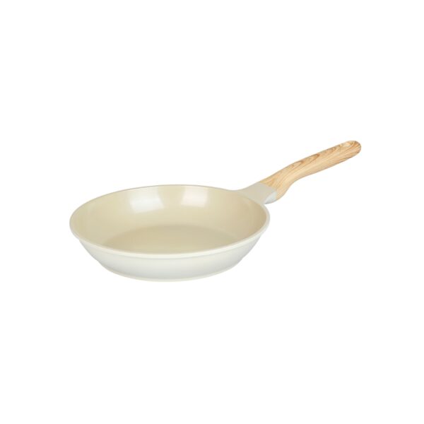 28cm shallow cast pan with Ivory Green Cook ceramic glaze